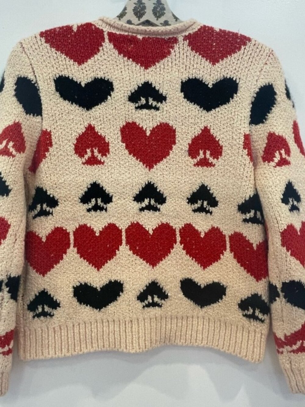 SOLD!!! Free People Queenie Cardi – Neutral Combo Hearts & Spades Cardigan - Picture 7 of 12
